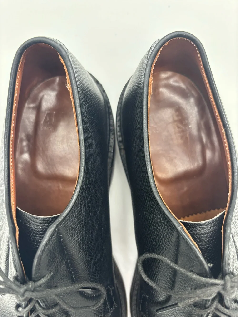 Alden Black Leather Derby Blucher Shoes